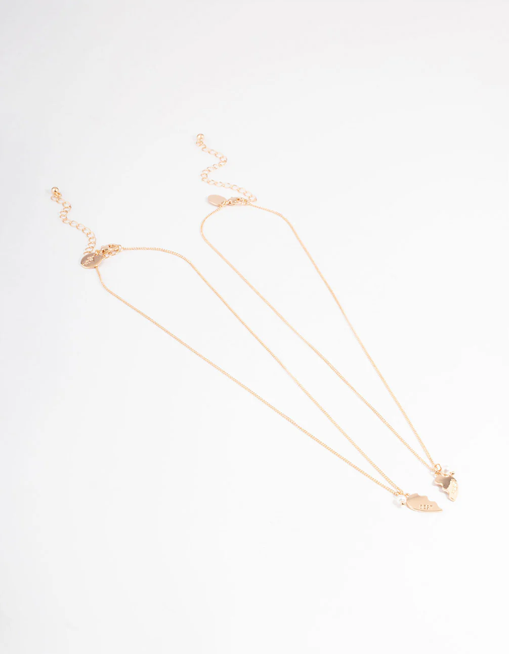 Gold Best Friend Pearl Heart Necklace Pack - Image 3
