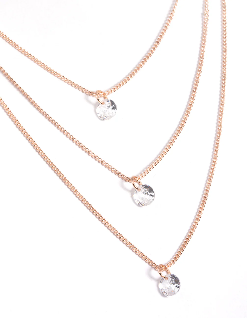 Gold Classic Diamante Layered Chain - Image 2