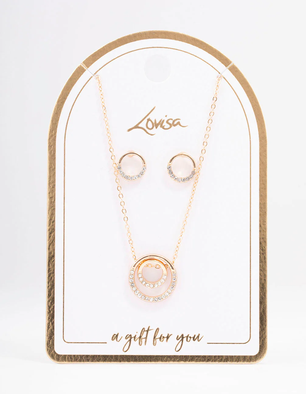 Gold Double Open Circle Jewelley Set - Image 2