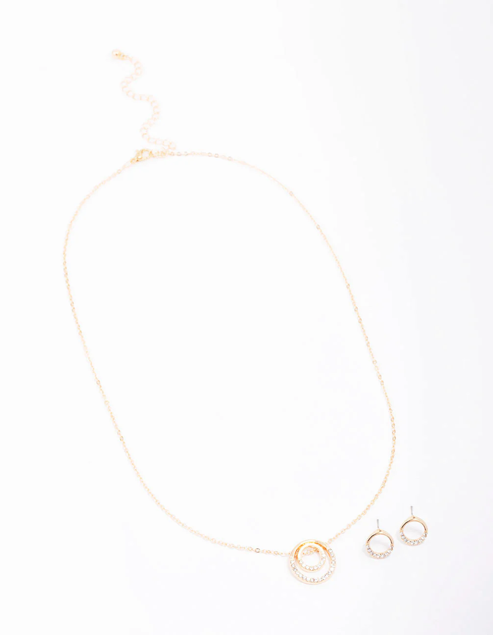 Gold Double Open Circle Jewelley Set - Image 3