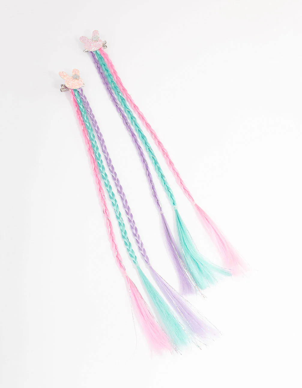 Kids Faux Hair Bunny Braid Clip - Image 2