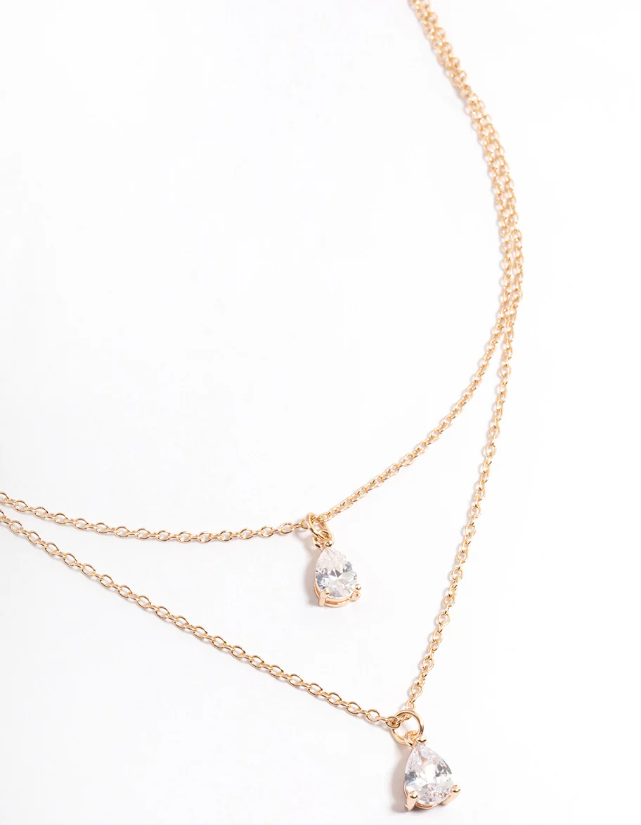 Gold Layered Dainty Diamante Necklace - Image 2