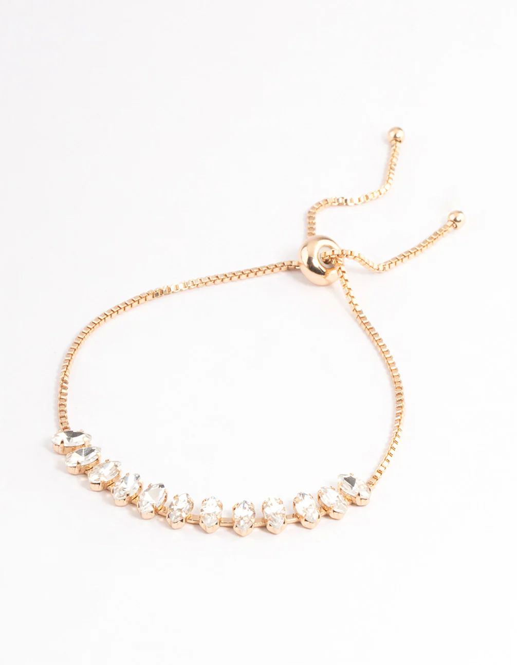 Gold Marquise Stone Toggle Bracelet - Image 2