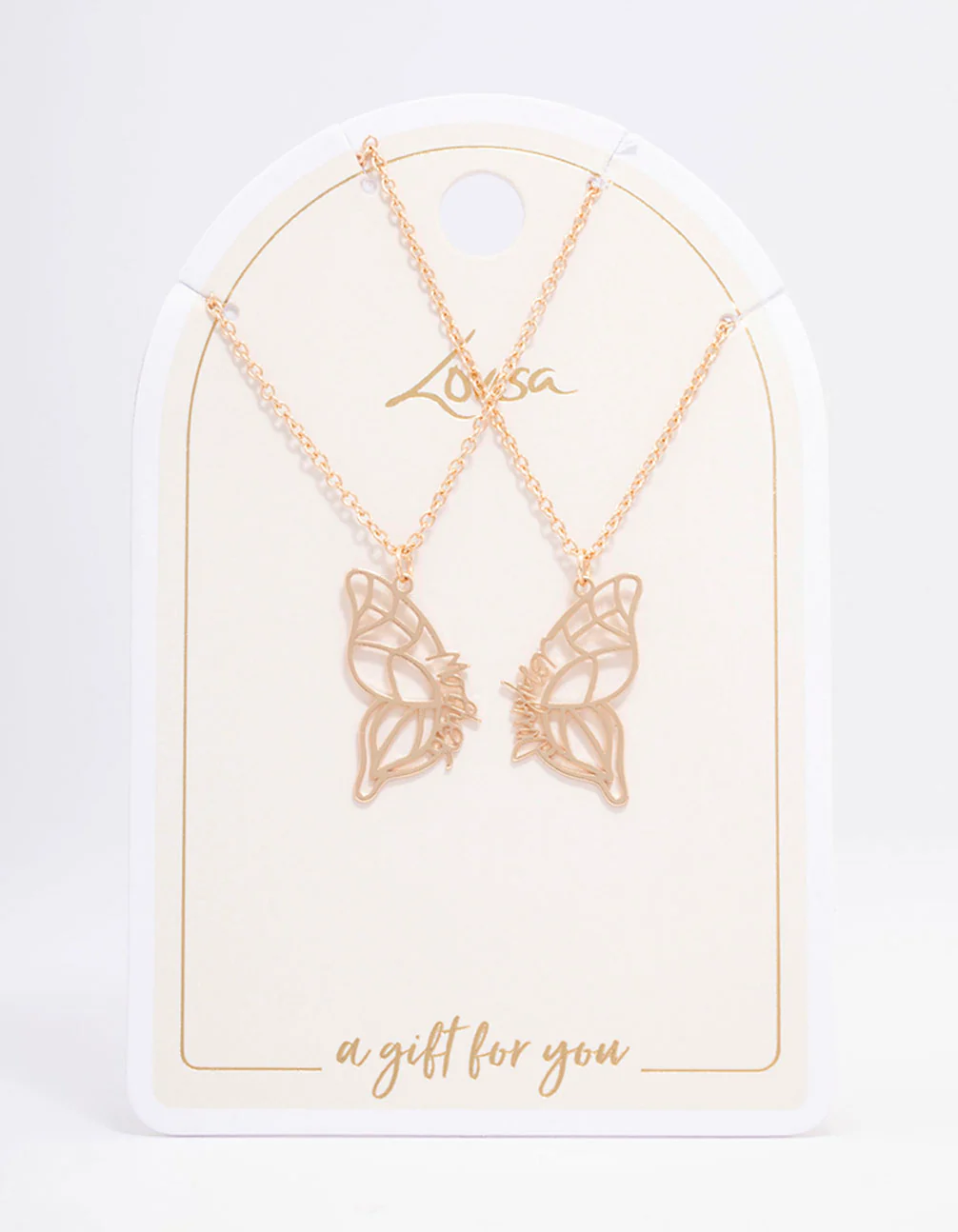 Gold Mum & Daughter Butterfly Necklace Pack - Image 2