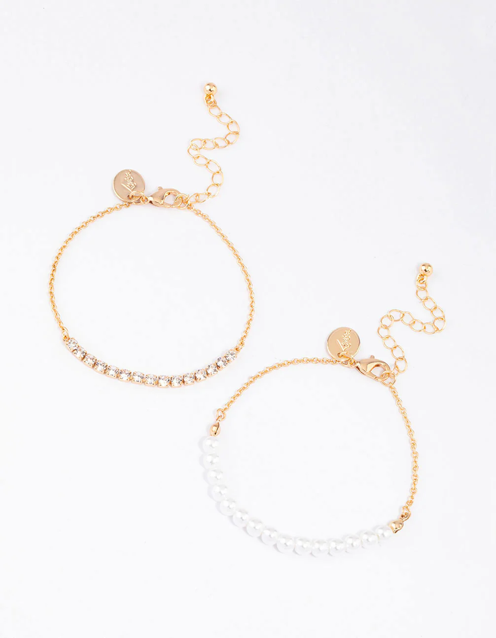 Gold Pearl & Cup Chain Chain Bracelet Pack - Image 3