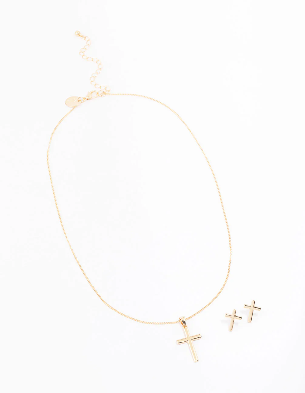 Gold Plain Cross Jewellery Set - Image 3