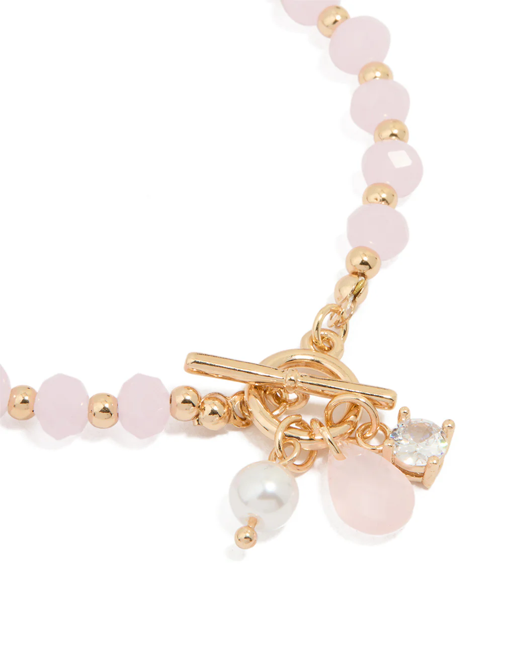 Gold Pearl & Diamante Beaded Bracelet - Image 2