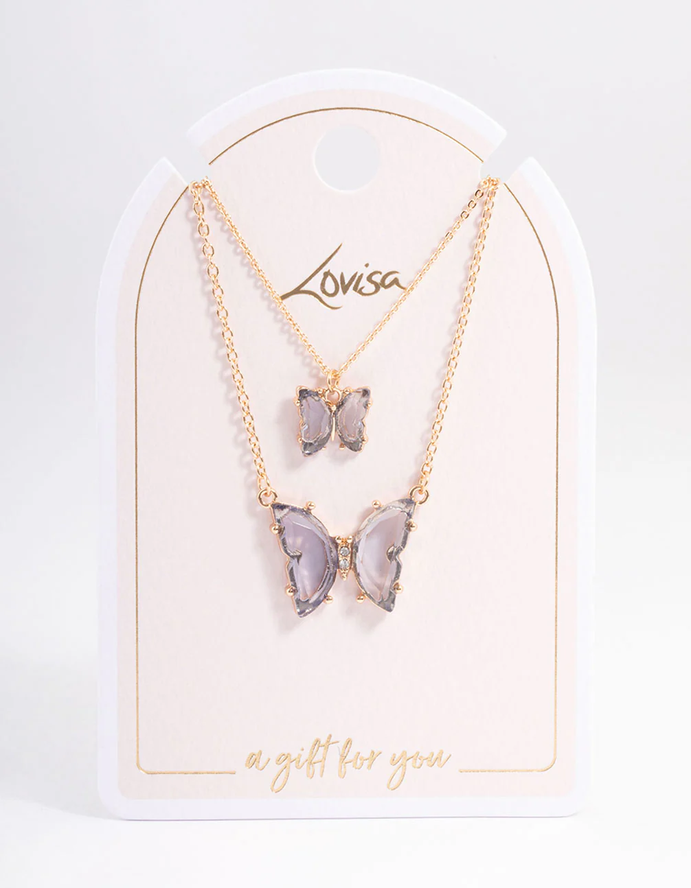 Gold Statement Diamante Butterfly Necklace - Image 3