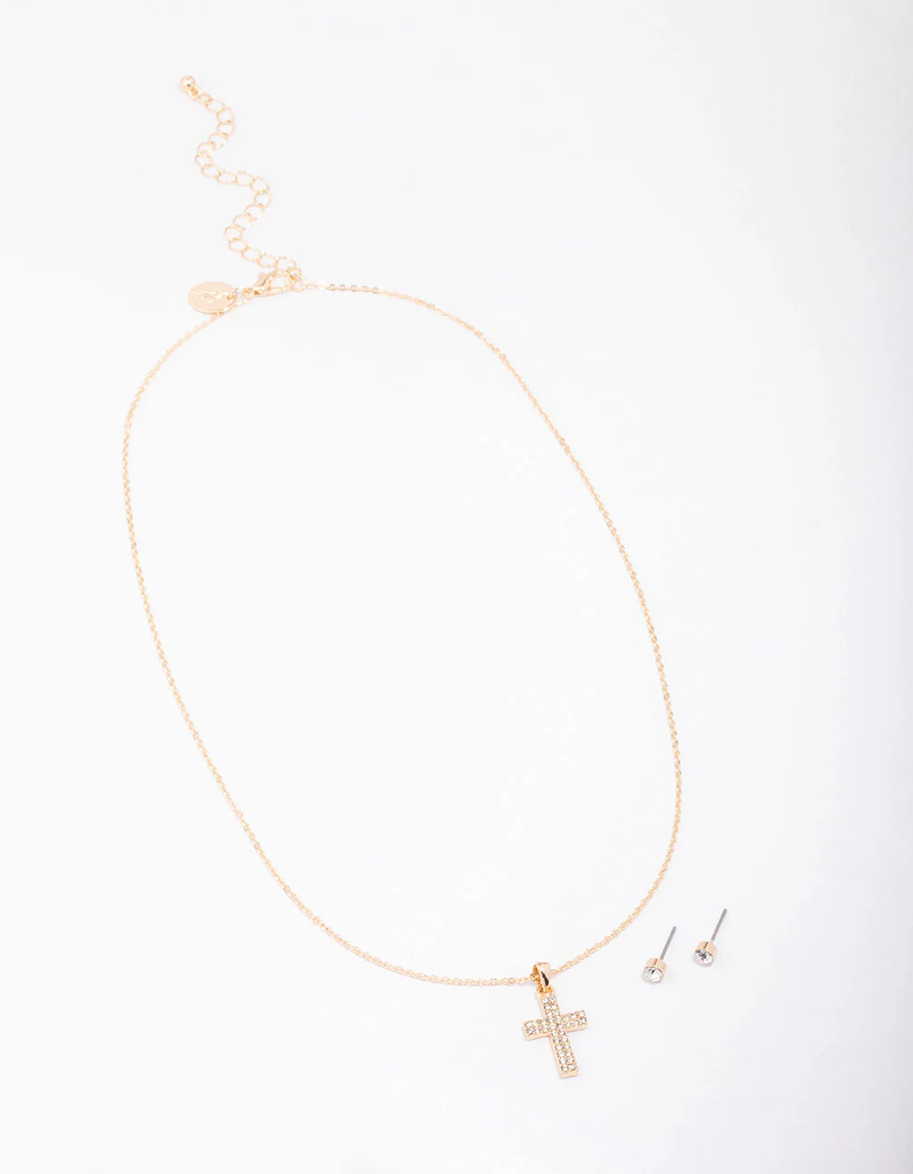 Gold Stud Cross Jewellery Set - Image 3