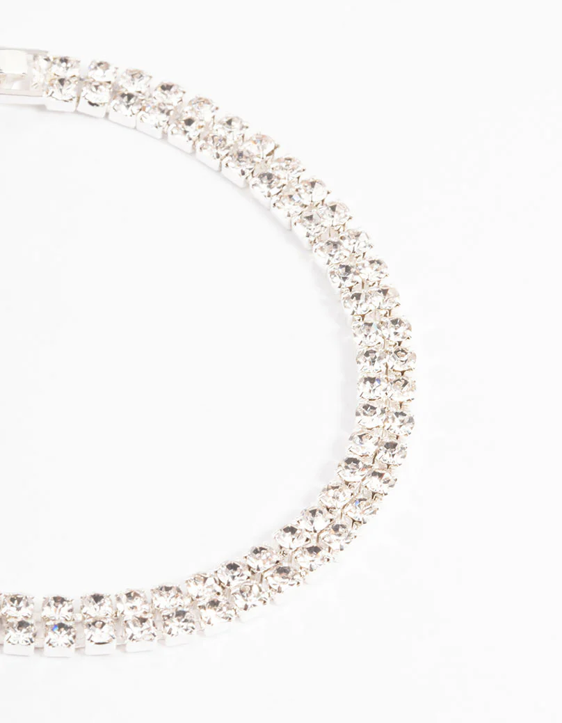 Silver Classic Cup Chain Tennis Bracelet - Image 2