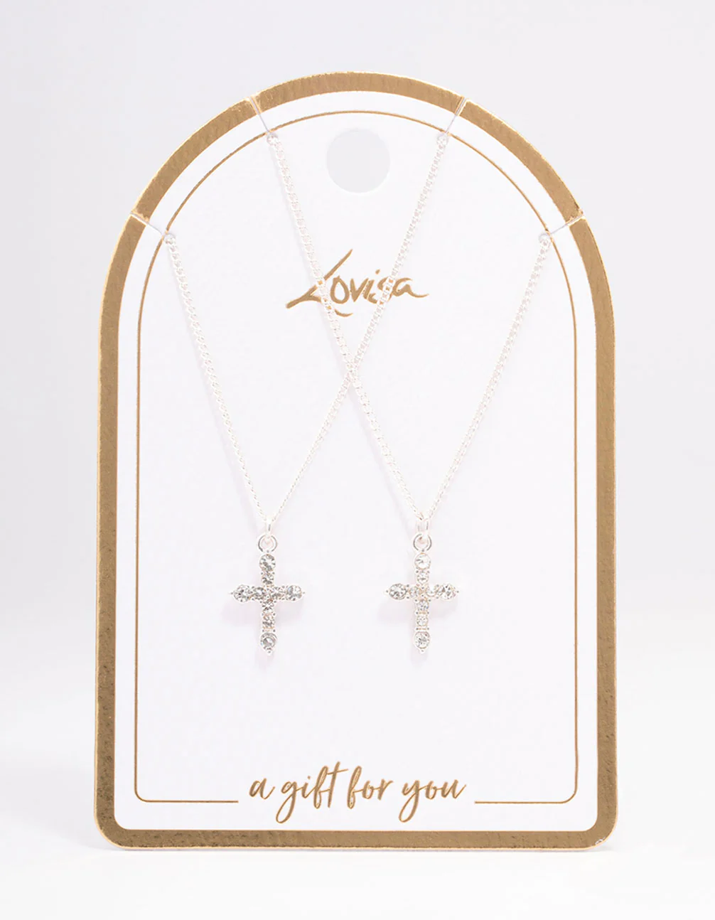 Silver Classic Diamante Cross Necklace Pack - Image 2