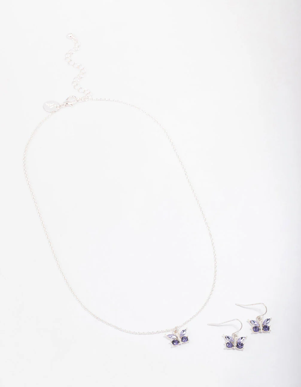 Silver Diamante Butterfly Jewellery Set - Image 3