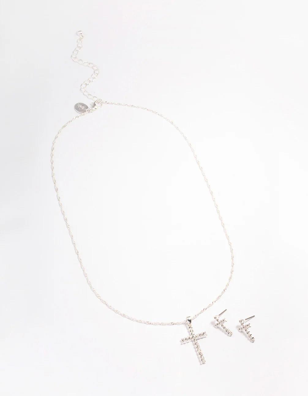 Silver Diamante Cross Jewellery Set - Image 3