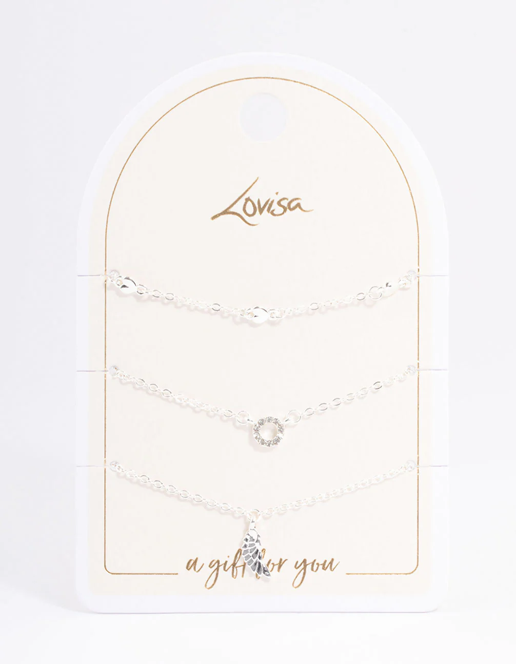 Silver Dainty Circle & Wing Bracelet Pack - Image 2