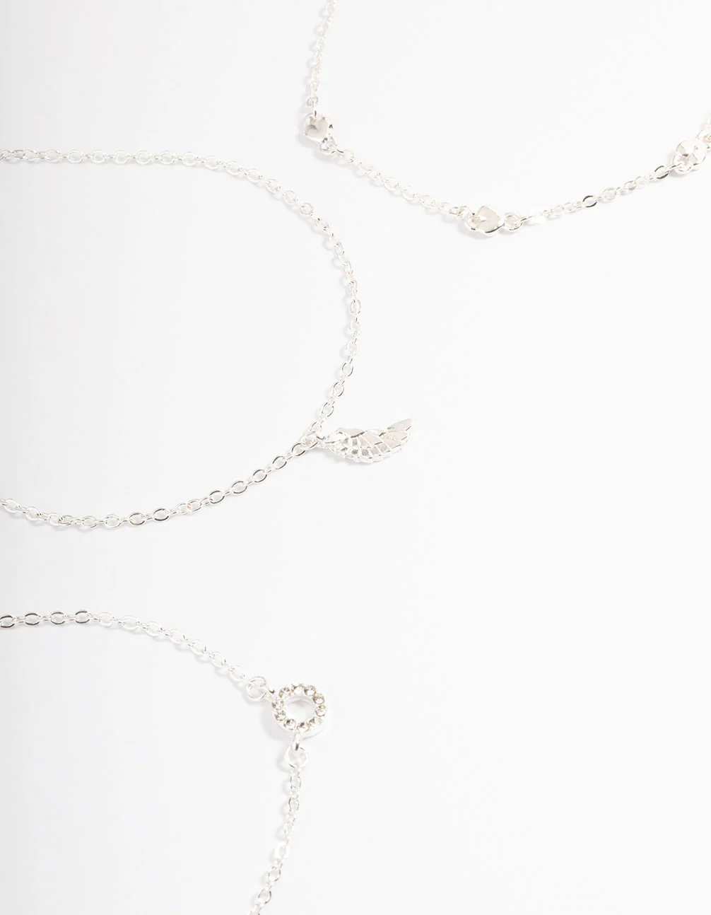 Silver Dainty Circle & Wing Bracelet Pack - Image 3