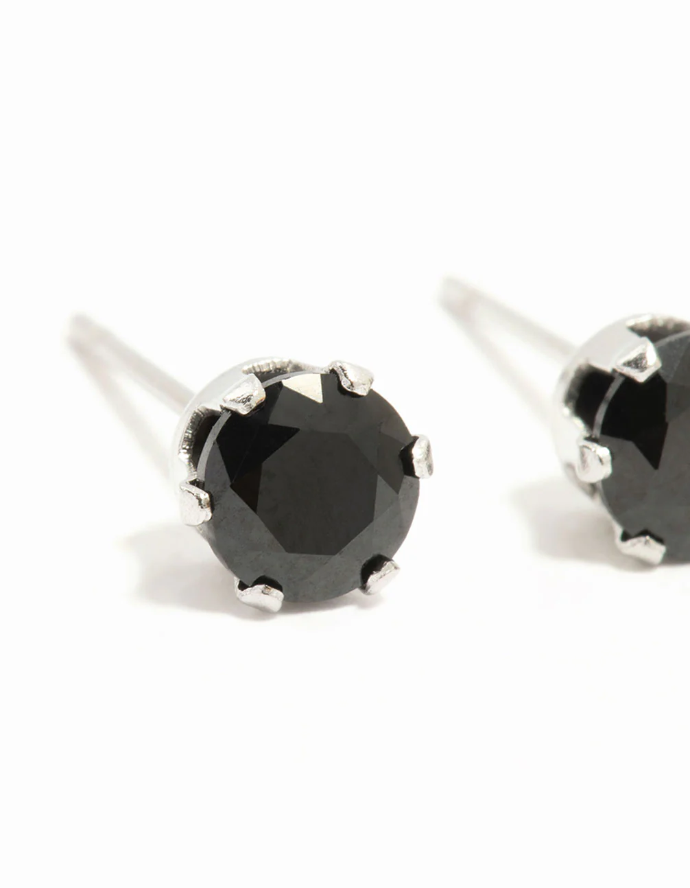 Waterproof Black Diamante Stainless Steel  Stud Earrings - Image 4