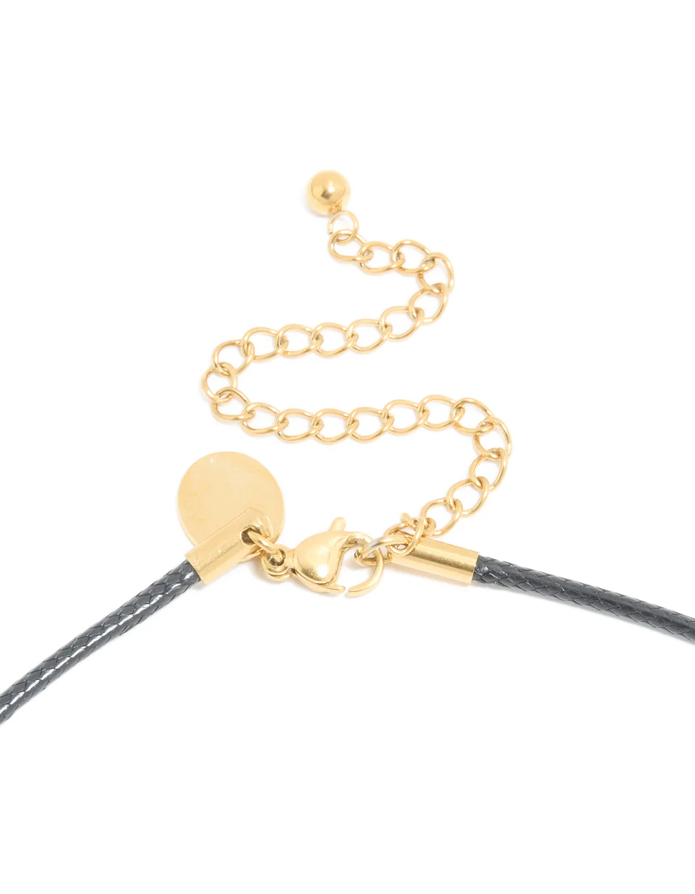 Waterproof Gold Plated Organic Open Pendant Cord Necklace - Image 5