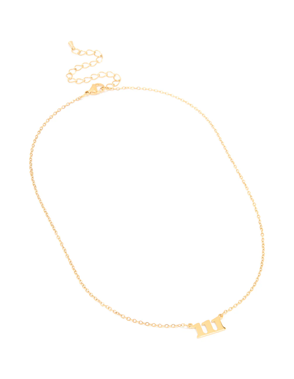 Waterproof Gold Plated Stainless Steel Angel Number 111 Necklace - Image 4