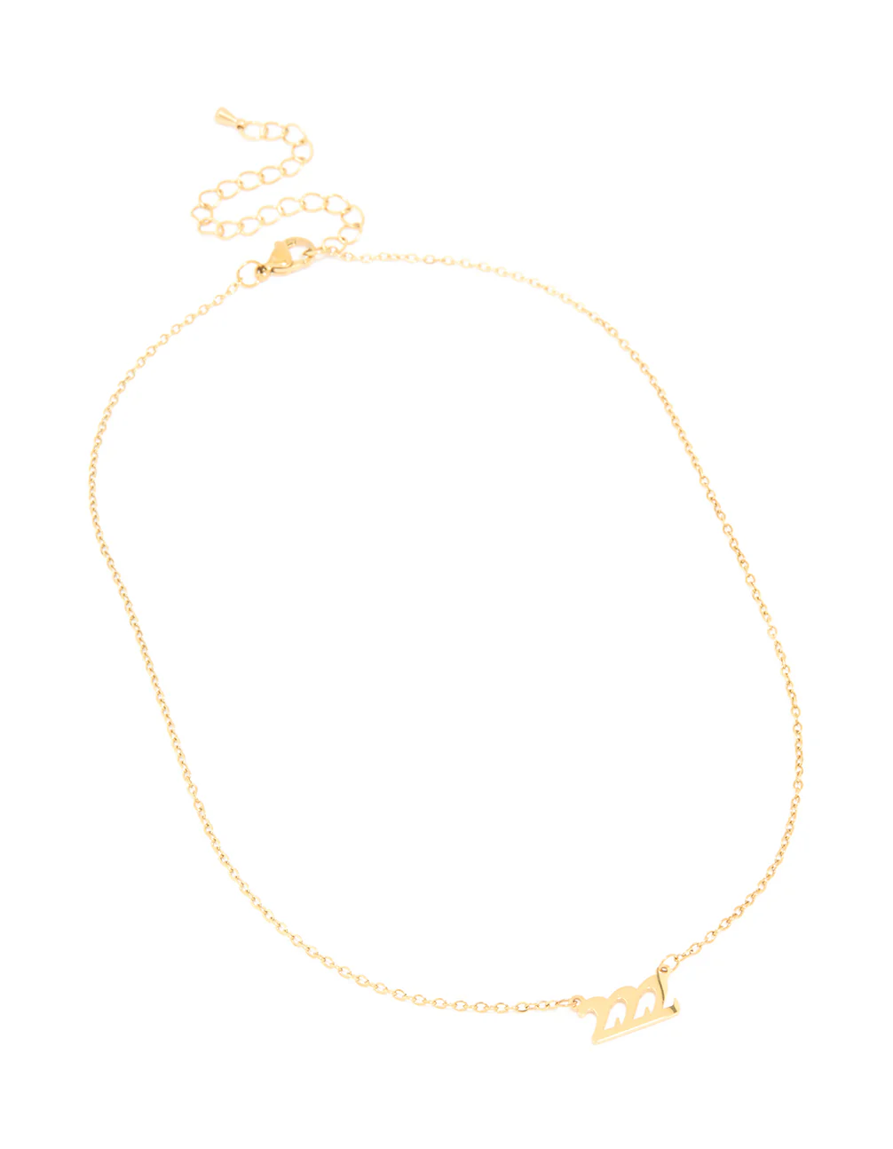 Waterproof Gold Plated Stainless Steel Angel Number 222 Necklace - Image 4