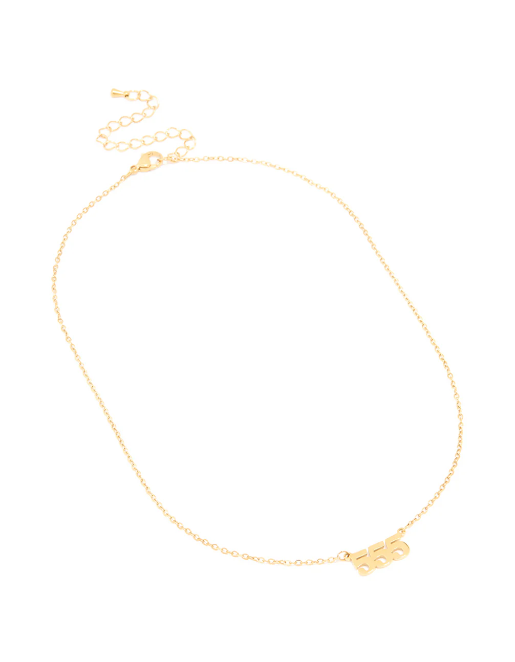 Waterproof Gold Plated Stainless Steel Angel Number 555 Necklace - Image 4