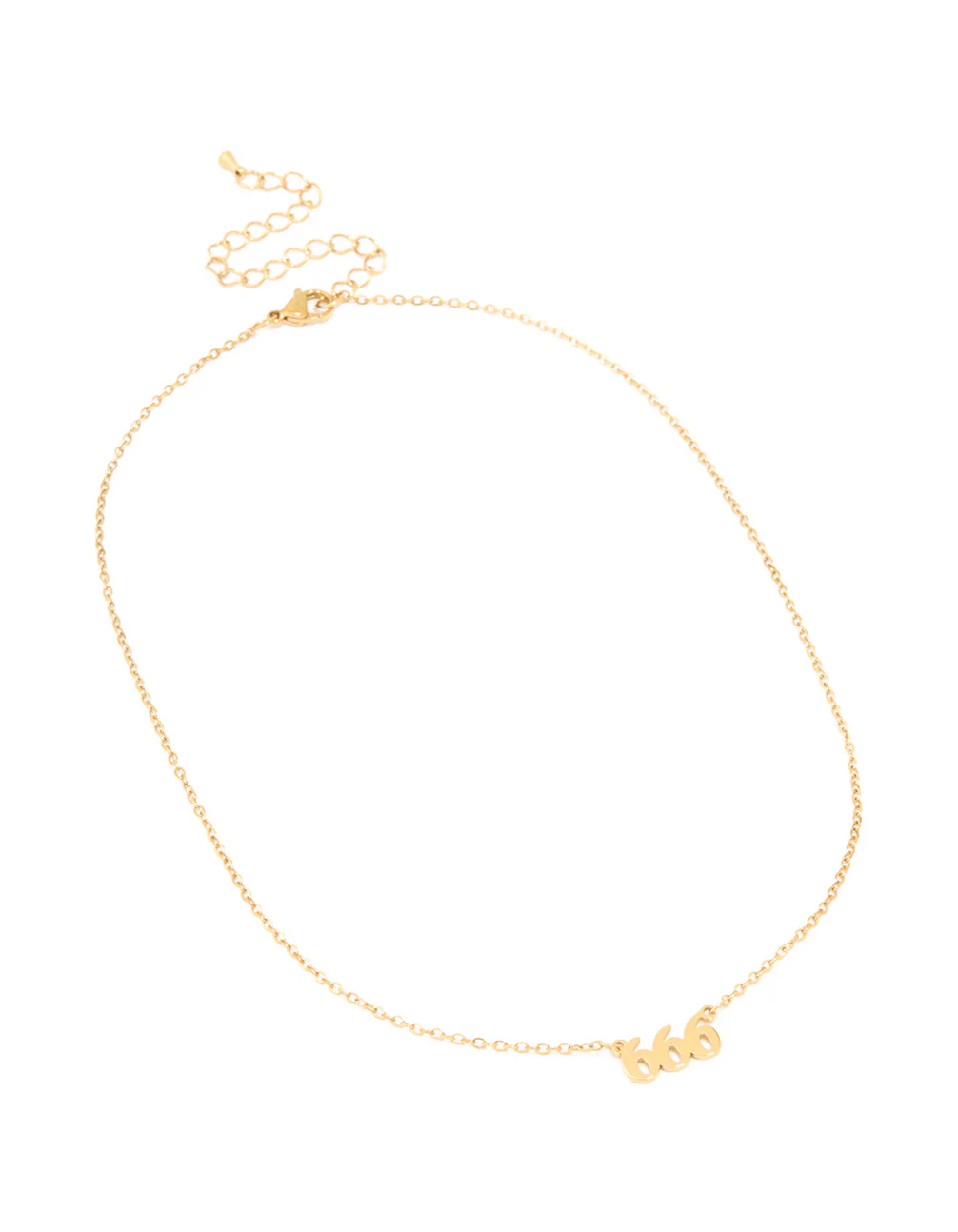 Waterproof Gold Plated Stainless Steel Angel Number 666 Necklace - Image 2