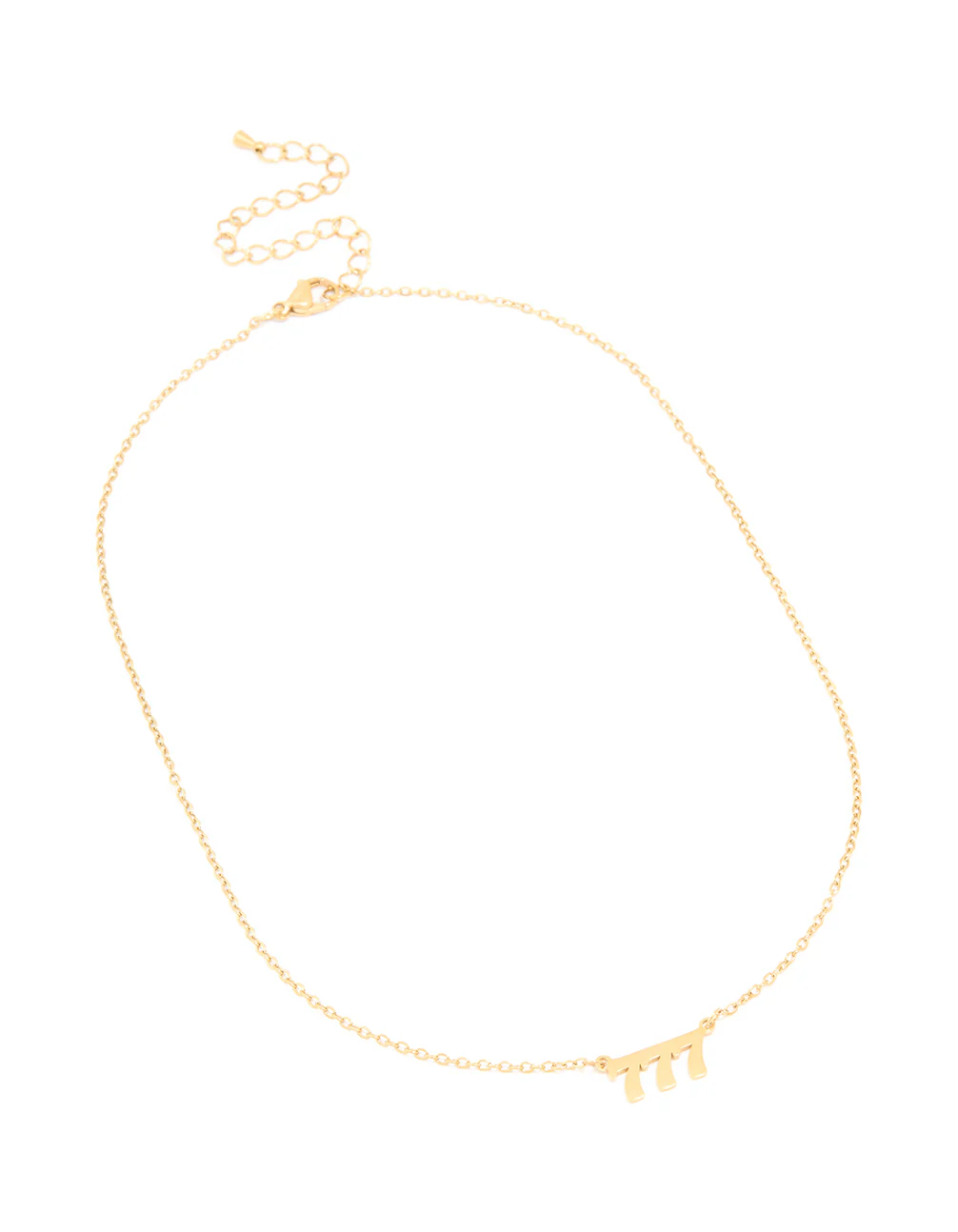 Waterproof Gold Plated Stainless Steel Angel Number 777 Necklace - Image 4