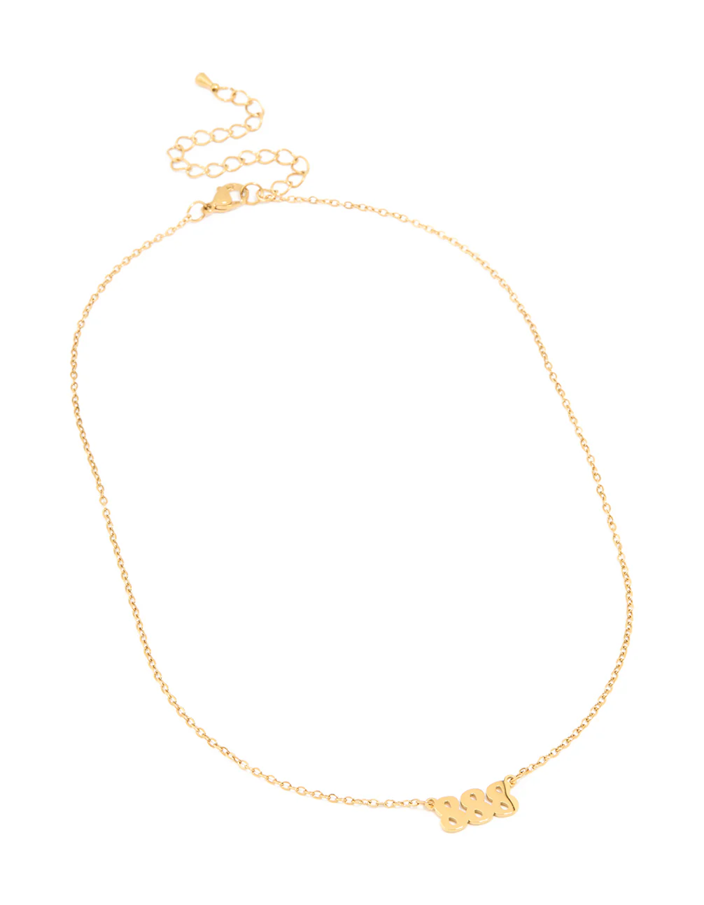 Waterproof Gold Plated Stainless Steel Angel Number 888 Necklace - Image 4