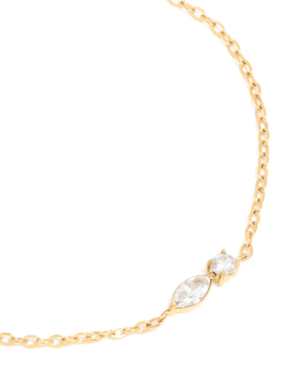 Waterproof Gold Plated Stainless Steel April Cubic Zirconia Birthstone Bracelet - Image 4