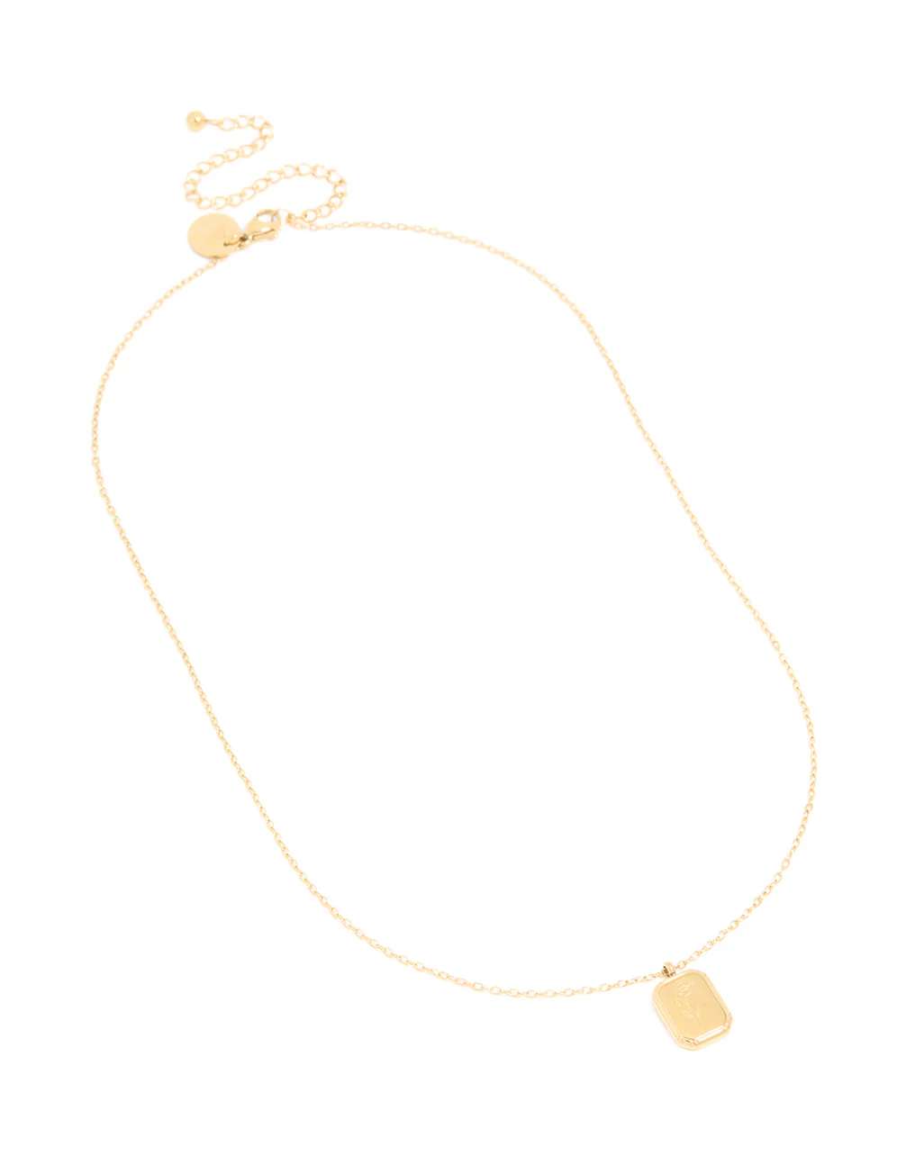 Waterproof Gold Plated Stainless Steel August Birth Flower Poppy Necklace - Image 4
