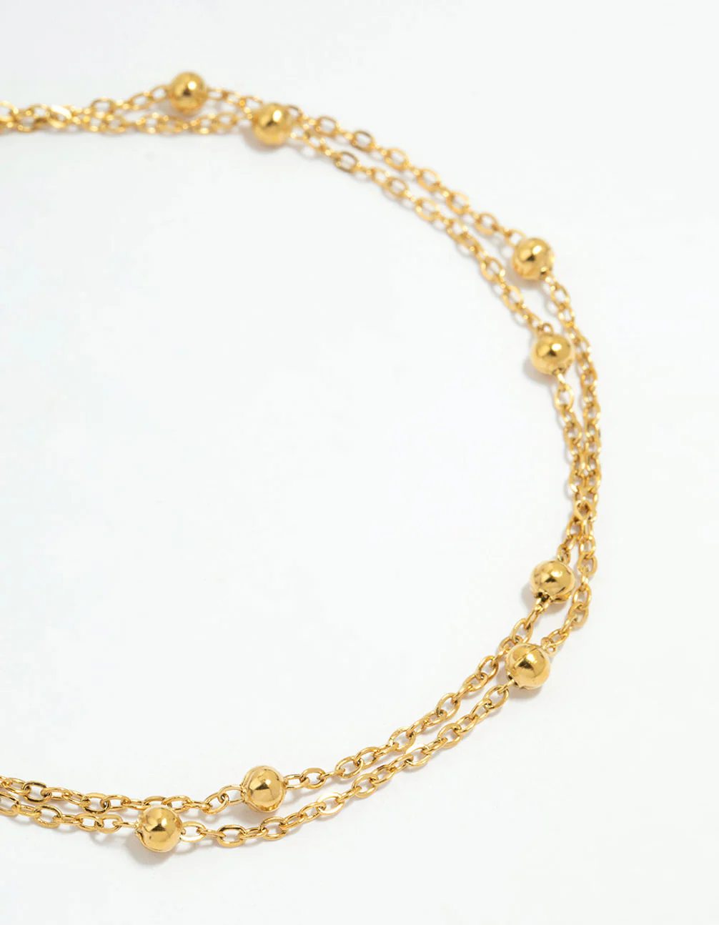 Waterproof Gold Plated Stainless Steel Ball Anklet - Image 2