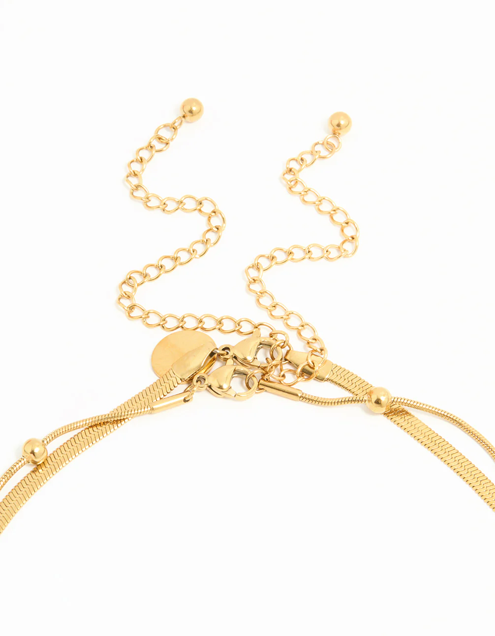 Waterproof Gold Plated Stainless Steel Ball Chain Layered Necklace - Image 3