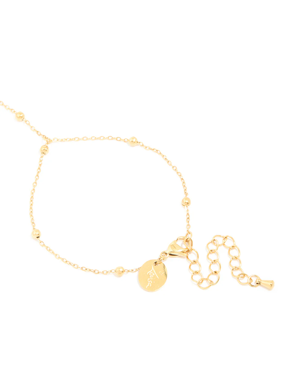 Waterproof Gold Plated Stainless Steel Ball Detail Hand Chain - Image 3