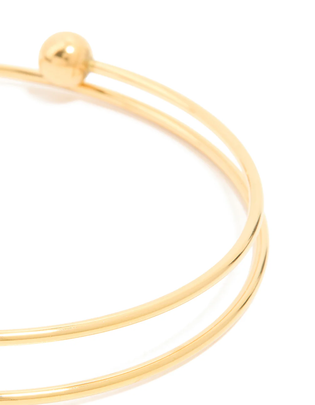 Waterproof Gold Plated Stainless Steel Ball End Bangle - Image 2