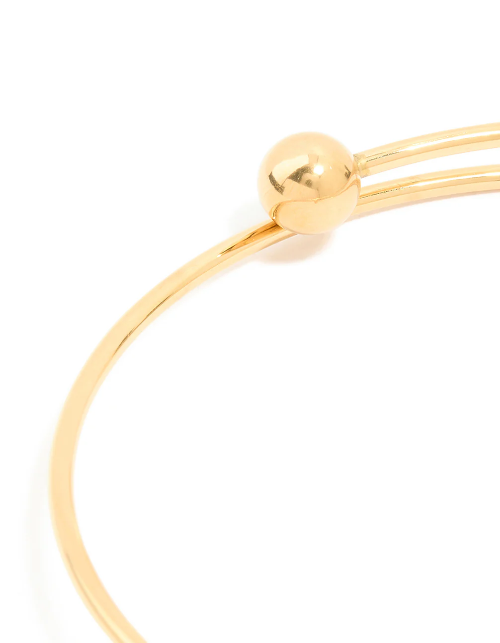 Waterproof Gold Plated Stainless Steel Ball End Bangle - Image 3