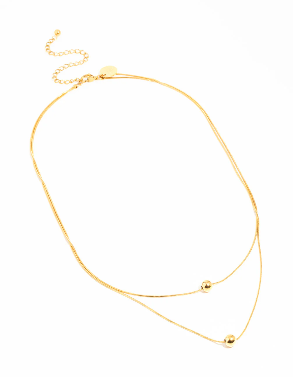 Waterproof Gold Plated Stainless Steel Ball Pendant Layered Necklace - Image 2
