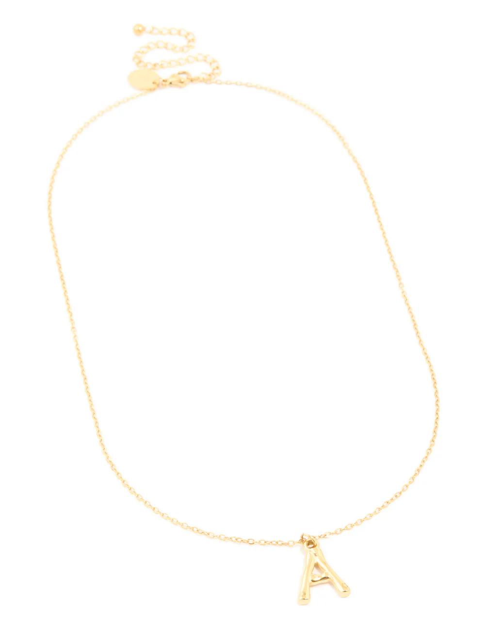Waterproof Gold Plated Stainless Steel Bamboo Letter A Necklace - Image 4