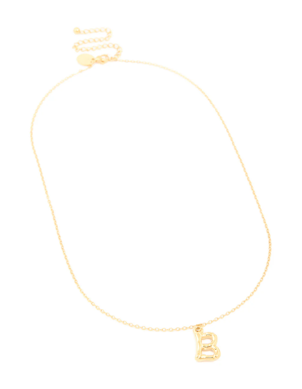Waterproof Gold Plated Stainless Steel Bamboo Letter B Necklace - Image 4