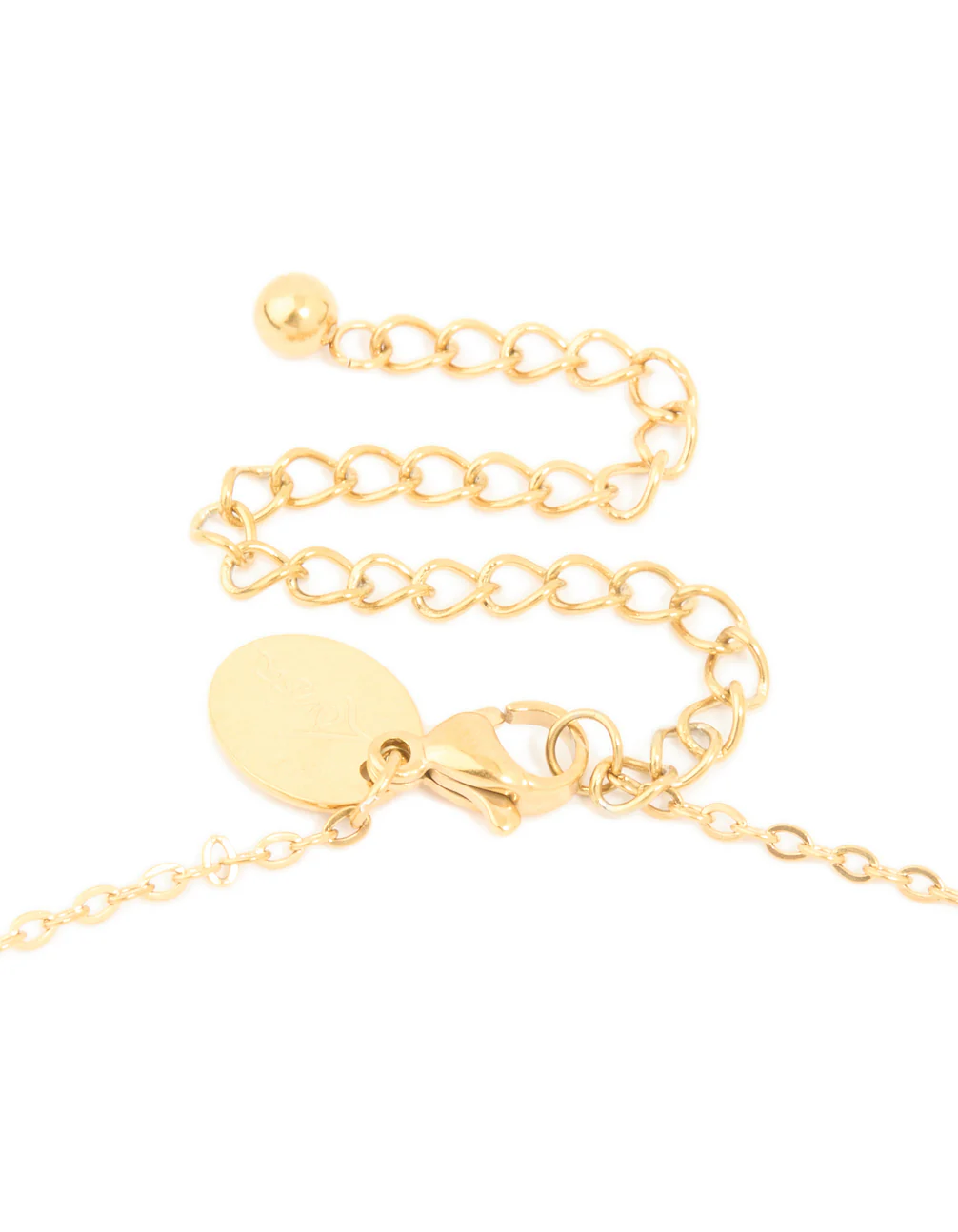 Waterproof Gold Plated Stainless Steel Bamboo Letter B Necklace - Image 5