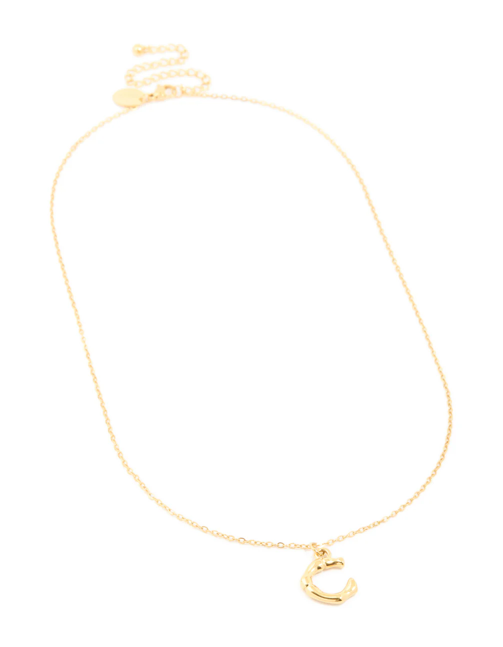 Waterproof Gold Plated Stainless Steel Bamboo Letter C Necklace - Image 4
