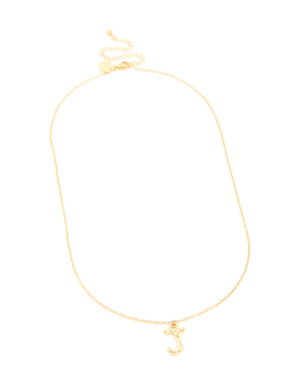 Waterproof Gold Plated Stainless Steel Bamboo Letter J Necklace - Image 4