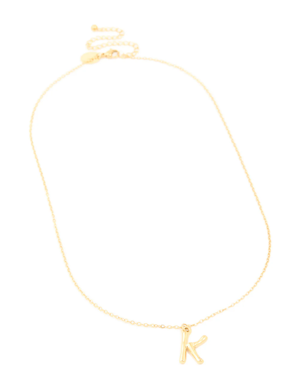 Waterproof Gold Plated Stainless Steel Bamboo Letter K Necklace - Image 4