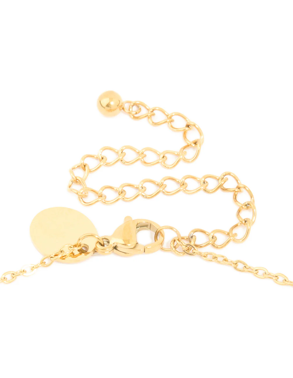 Waterproof Gold Plated Stainless Steel Bamboo Letter M Necklace - Image 5