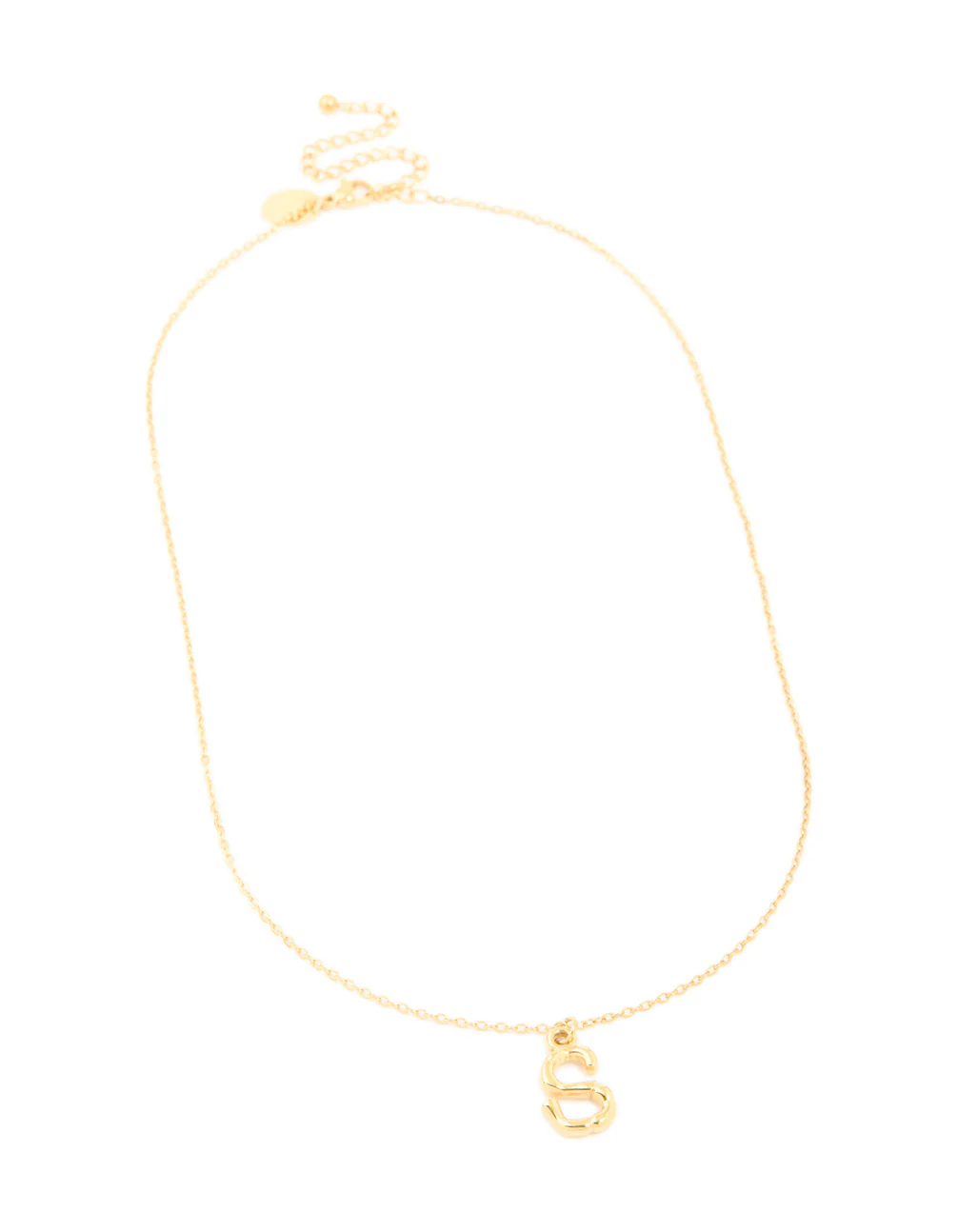 Waterproof Gold Plated Stainless Steel Bamboo Letter S Necklace - Image 4