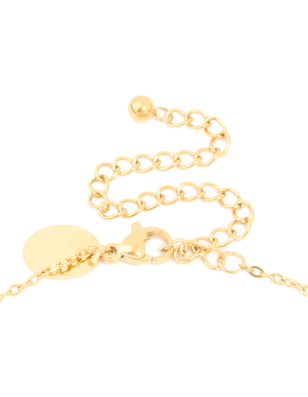 Waterproof Gold Plated Stainless Steel Bamboo Letter S Necklace - Image 5