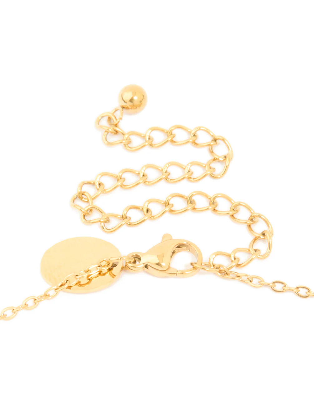 Waterproof Gold Plated Stainless Steel Bamboo Letter T Necklace - Image 3