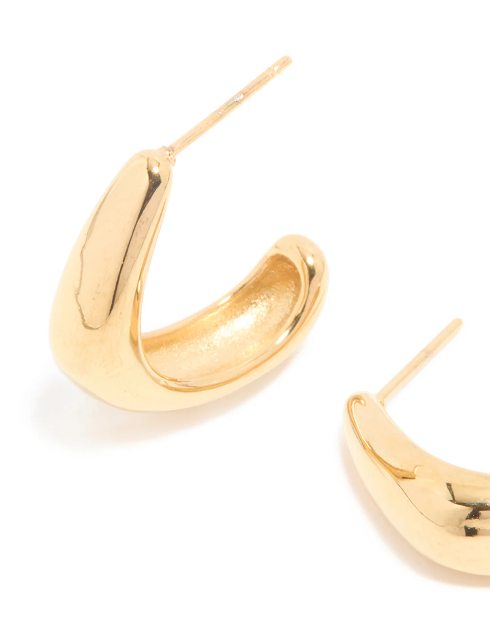 Waterproof Gold Plated Stainless Steel Banana Shape Hoop Earrings - Image 4