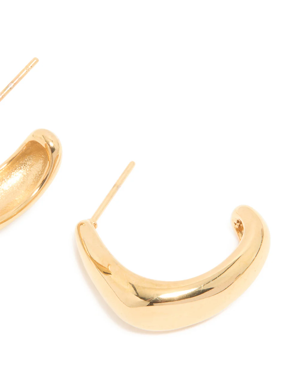 Waterproof Gold Plated Stainless Steel Banana Shape Hoop Earrings - Image 5
