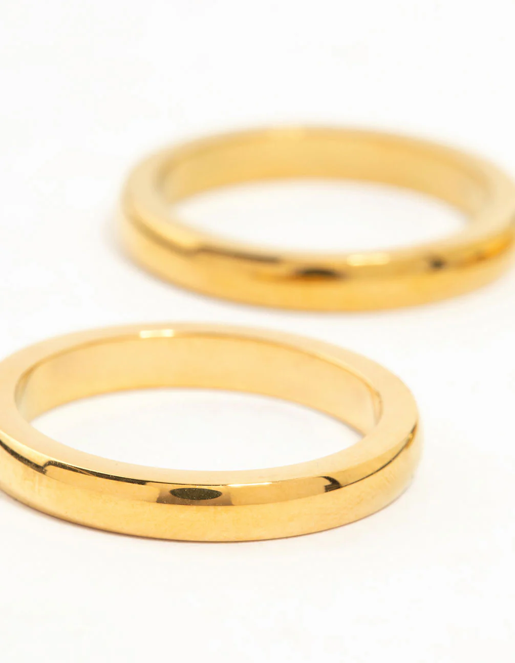 Waterproof Gold Plated Stainless Steel Band Rings 3-Pack - Image 2