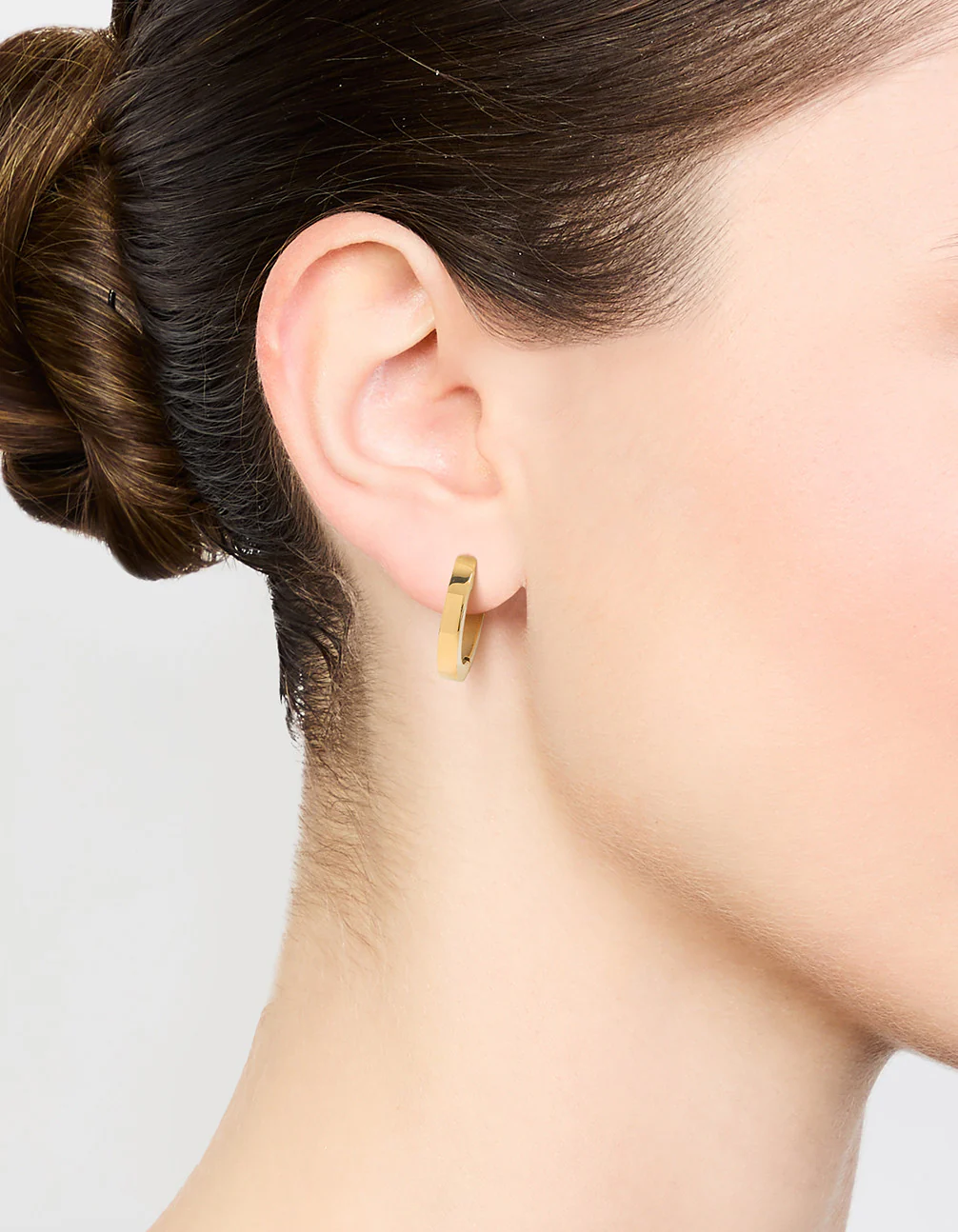Waterproof Gold Plated Stainless Steel Basic Clicker Hoop Earrings - Image 2