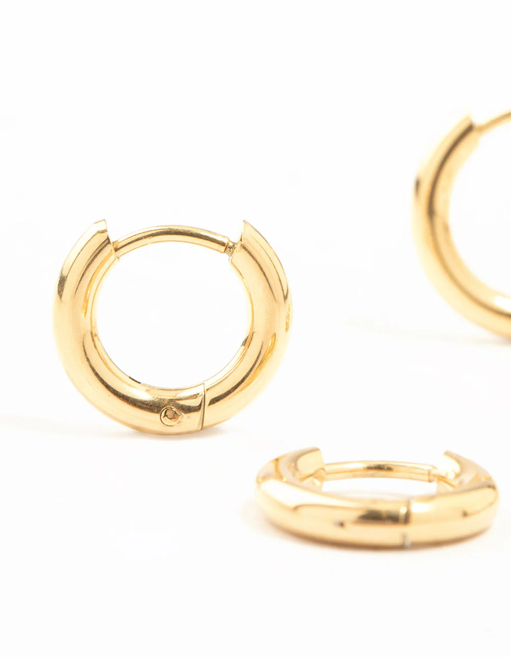 Waterproof Gold Plated Stainless Steel Basic Graduating Hoop Earrings 3-Pack - Image 4